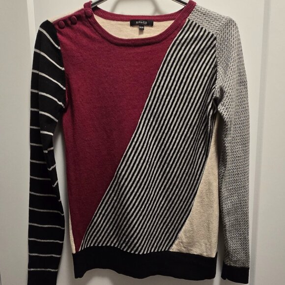 RW&CO. Women's Mixed Multi-Colors/Patterns Long Sleeves Knit Top - Size XS/TP - Picture 10 of 13